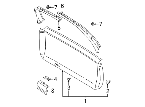 2004 Mitsubishi Montero Sport Interior Trim - Lift Gate