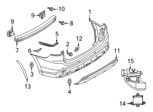 2020 Mitsubishi Outlander Bumper & Components - Rear