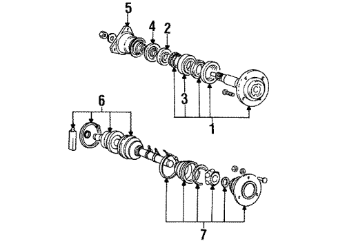 1991 Mitsubishi Galant Rear Axle Shafts & Joints
