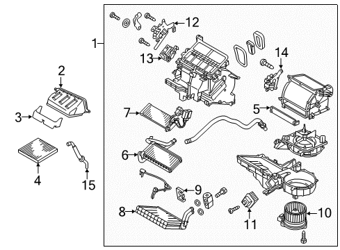 2014 Mitsubishi Mirage A/C Evaporator & Heater Components