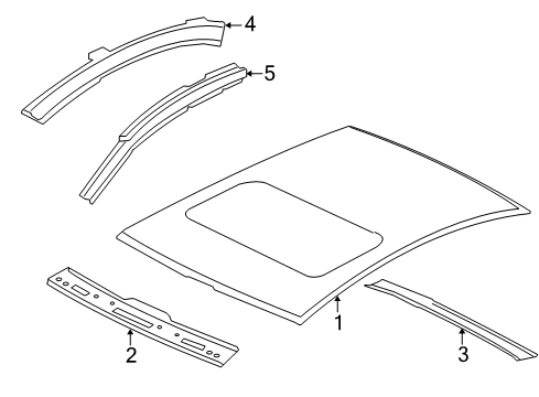 2012 Mitsubishi Lancer Roof & Components Diagram 2