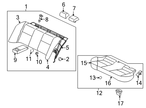 2012 Mitsubishi Lancer Rear Seat Components