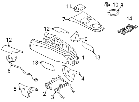 2004 Mitsubishi Lancer Front Console
