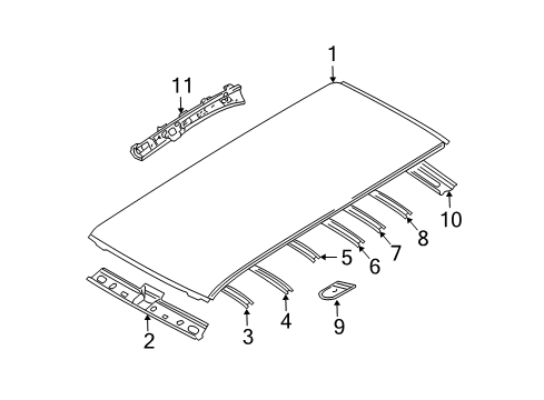2004 Mitsubishi Lancer Roof & Components Diagram 2