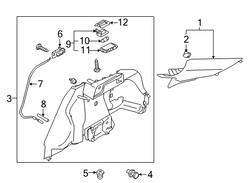 2012 Mitsubishi Lancer Interior Trim - Quarter Panels