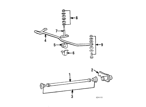 1985 Mitsubishi Montero Stabilizer Bar & Components Diagram 2