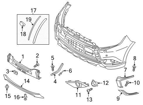 2017 Mitsubishi Outlander Bumper & Components - Front