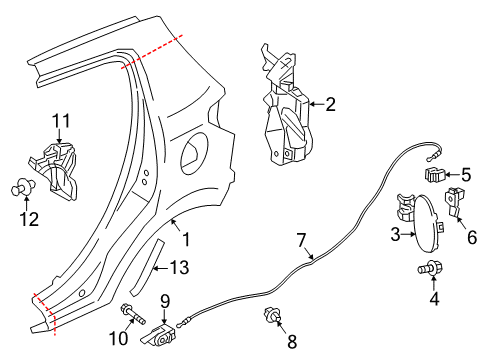 2014 Mitsubishi Mirage Fuel Door
