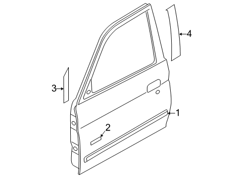 2005 Mitsubishi Endeavor Exterior Trim - Front Door