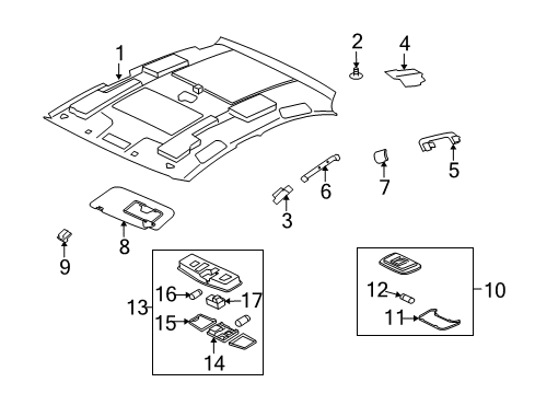 2017 Mitsubishi Lancer Interior Trim - Roof Diagram 2