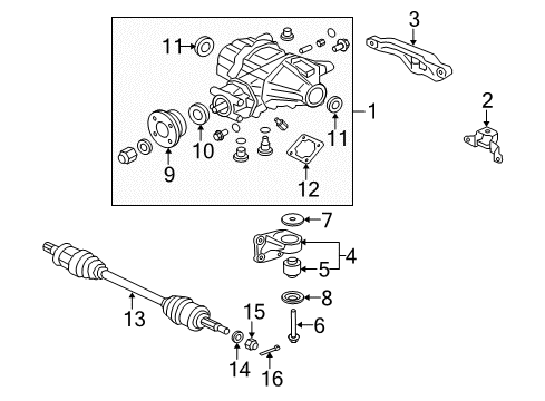 2008 Mitsubishi Lancer Axle & Differential - Rear