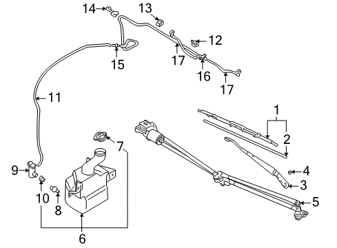 2005 Mitsubishi Eclipse Washer Pump Diagram for MR339099