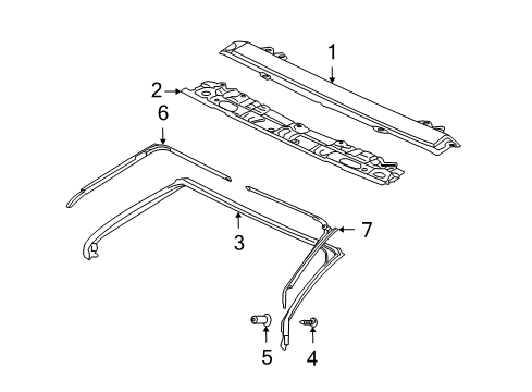 2008 Mitsubishi Eclipse Weatherstrip Diagram for MR987685