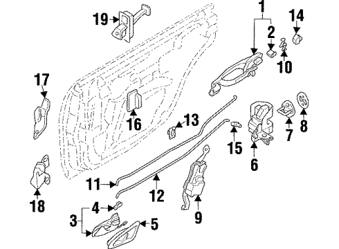 2000 Mitsubishi Diamante Rear Door - Lock & Hardware