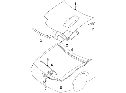 1991 Mitsubishi Eclipse Hood & Components