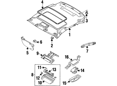 2002 Mitsubishi Mirage Interior Trim - Roof