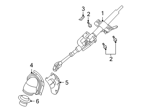 2004 Mitsubishi Lancer Steering Column Components