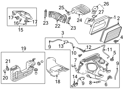 2006 Mitsubishi Eclipse Air Filter Diagram for MR571396