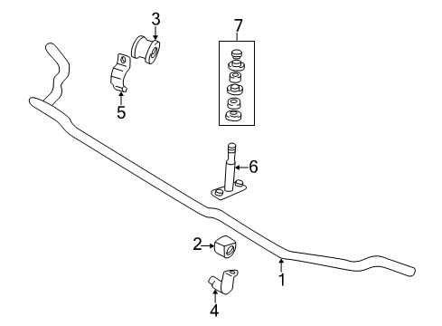 1997 Mitsubishi Montero Sport Stabilizer Bar & Components Diagram 3