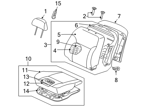 2011 Mitsubishi Endeavor Front Seat Components