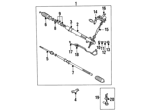 1994 Mitsubishi Galant Tie Rod Boot Diagram for MB501711