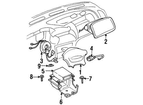 2002 Mitsubishi Mirage Air Bag Components