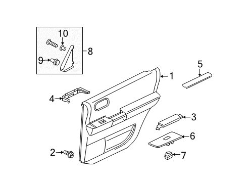 2005 Mitsubishi Endeavor Interior Trim - Rear Door