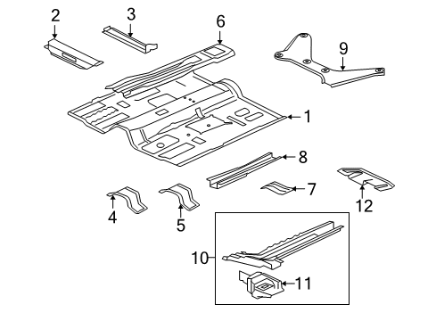2012 Mitsubishi Lancer Floor & Rails