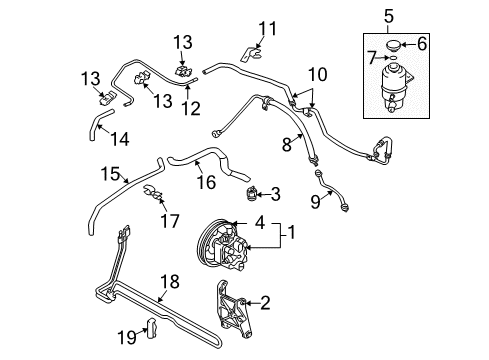 2010 Mitsubishi Eclipse P/S Pump & Hoses Diagram 2
