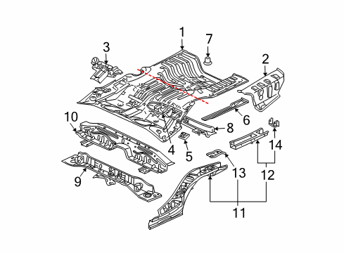 2011 Mitsubishi Galant Rear Floor & Rails