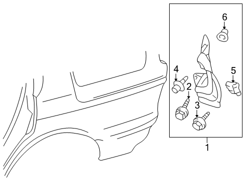 2005 Mitsubishi Outlander Exterior Trim - Quarter Panel