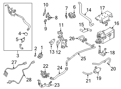 2020 Mitsubishi Outlander PHEV Support Pipe Diagram for 1582A101