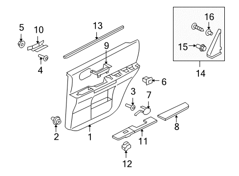 2011 Mitsubishi Endeavor Interior Trim - Rear Door