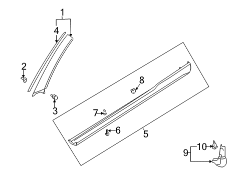 2004 Mitsubishi Eclipse Exterior Trim - Pillars