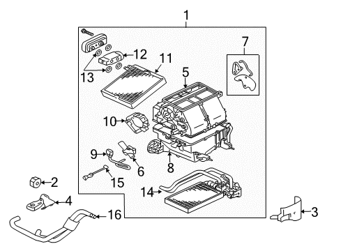 2011 Mitsubishi Endeavor A/C Evaporator & Heater Components