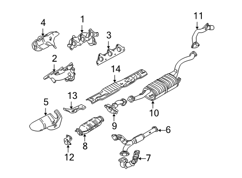 2004 Mitsubishi Montero Sport Catalytic Converter Diagram for MN110554