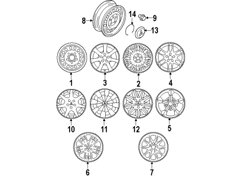 2000 Mitsubishi Diamante Wheel Covers & Trim