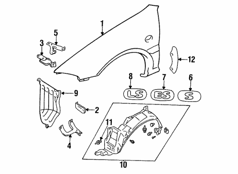 1996 Mitsubishi Mirage Fender & Components