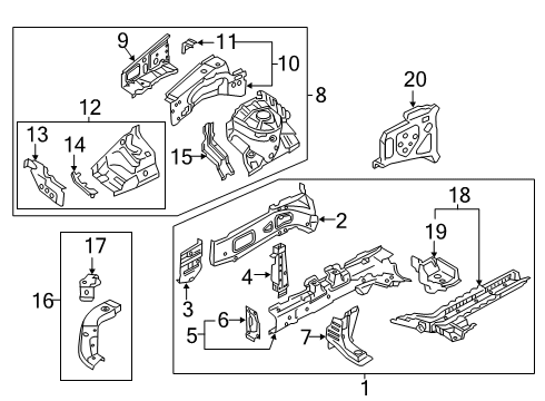 2022 Mitsubishi Outlander PHEV Structural Components & Rails