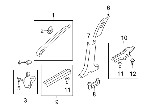 2008 Mitsubishi Outlander Interior Trim - Pillars