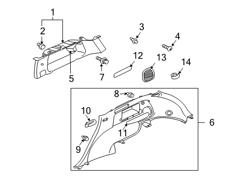 2005 Mitsubishi Outlander Interior Trim - Quarter Panels