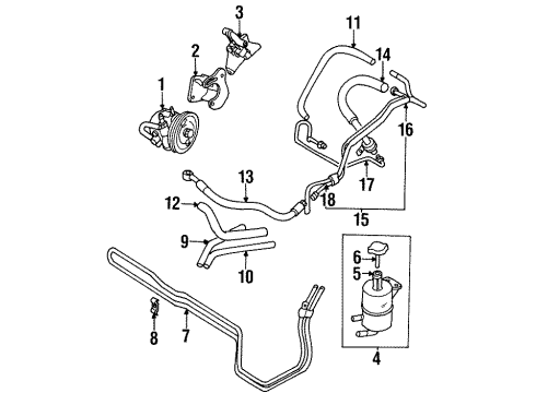 1997 Mitsubishi Eclipse Power Steering Pump & Cooler Lines