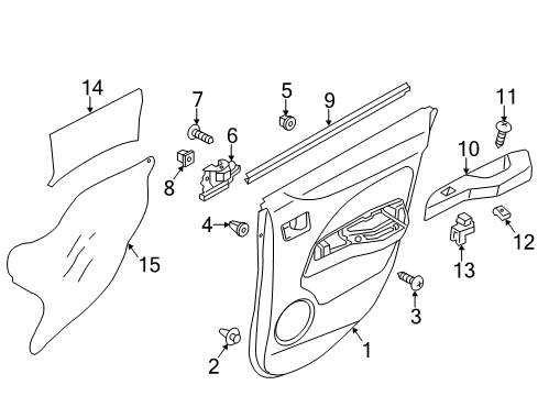2017 Mitsubishi Mirage G4 Interior Trim - Rear Door