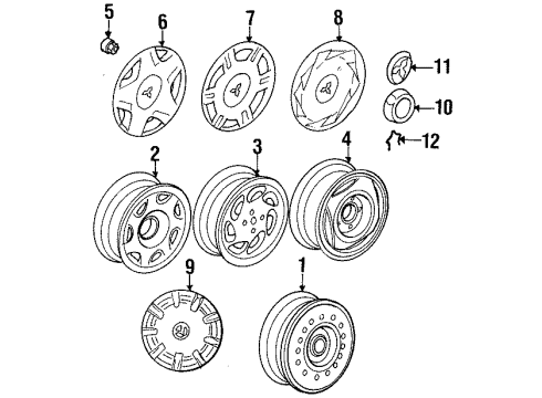 2002 Mitsubishi Mirage Wheel Covers & Trim