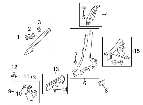 2017 Mitsubishi Mirage Interior Trim - Pillars