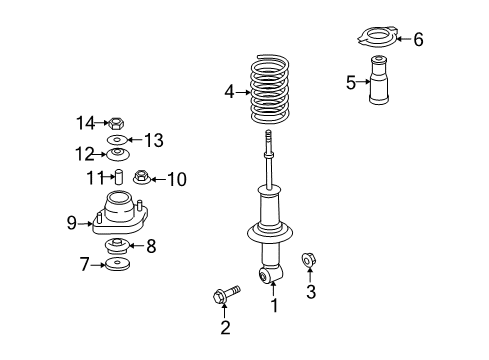 2008 Mitsubishi Lancer Struts & Components