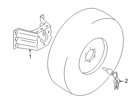 2001 Mitsubishi Montero Carrier & Components - Spare Tire