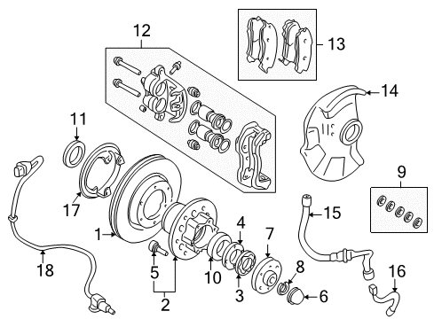 2003 Mitsubishi Montero Sport Wheel Bolt Diagram for MB301509