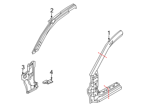 2003 Mitsubishi Lancer Hinge Pillar Diagram 2