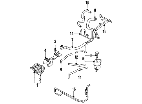 1996 Mitsubishi Galant P/S Pump & Hoses Diagram 2